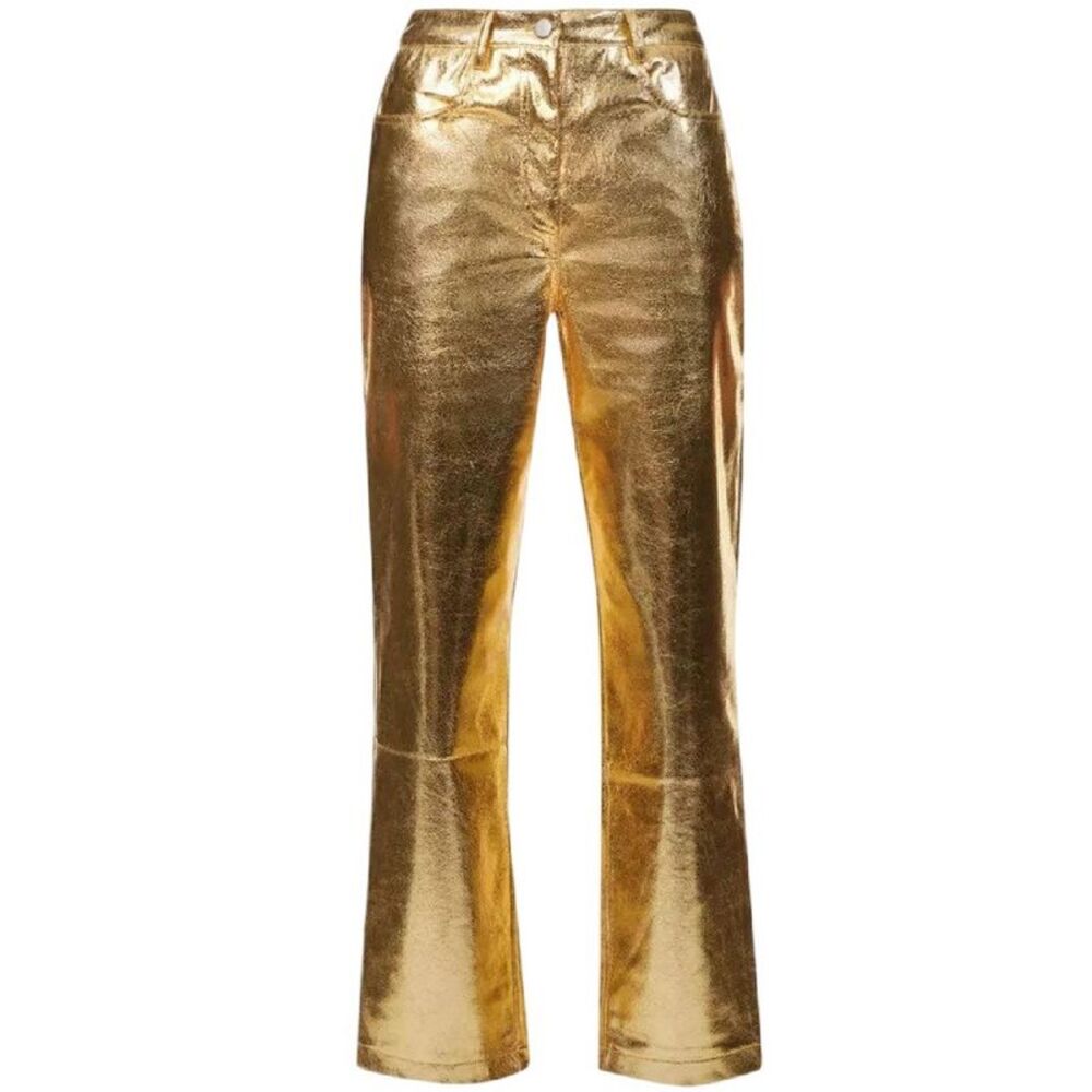 AmyLynn Womens/Ladies Lupe Metallic Straight Pants / Gold